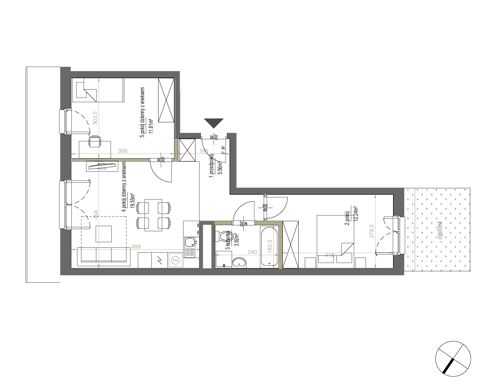 Plan 3 pok. 53m²