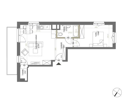 Plan 2 pok. 48m²