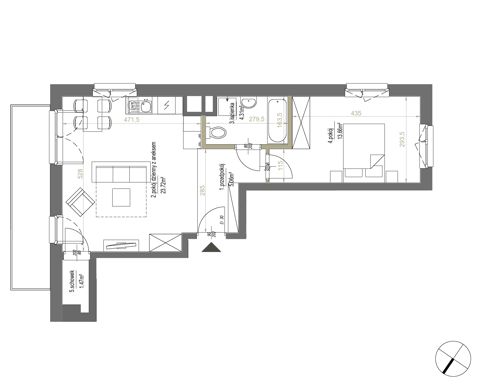 Plan 2 pok. 48m²