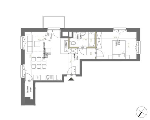 Plan 2 pok. 48m²