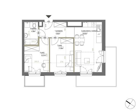 Plan 3 pok. 51m²