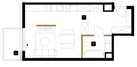 Plan 1 pok. 38m²