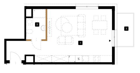 Plan 1 pok. 37m²