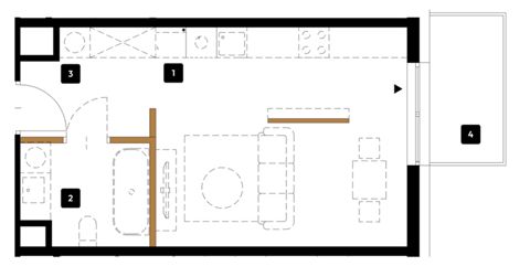 Plan 1 pok. 31m²
