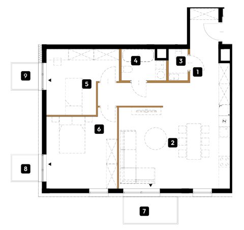 Plan 3 pok. 75m²