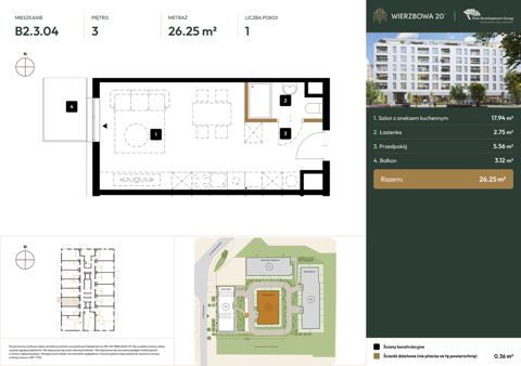 Plan 1 pok. 26m²