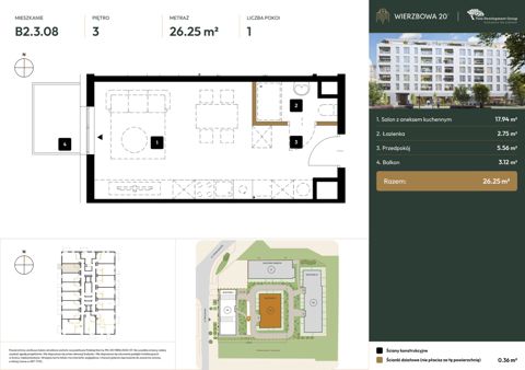 Plan 1 pok. 26m²
