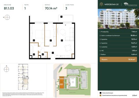 Plan 3 pok. 70m²