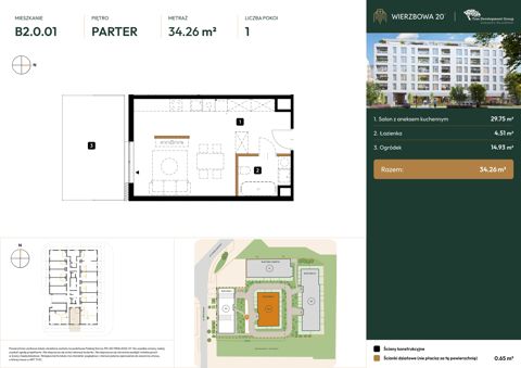 Plan 1 pok. 34m²