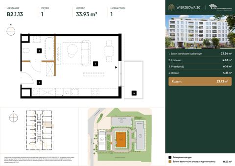 Plan 1 pok. 34m²