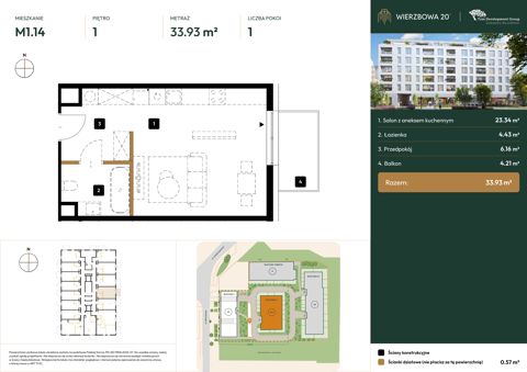 Plan 1 pok. 34m²