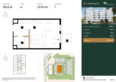 Plan 1 pok. 34m²