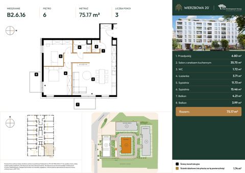 Plan 3 pok. 75m²