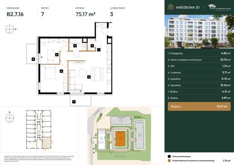 Plan 3 pok. 75m²