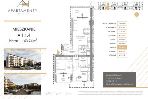 Plan 3 pok. 64m²