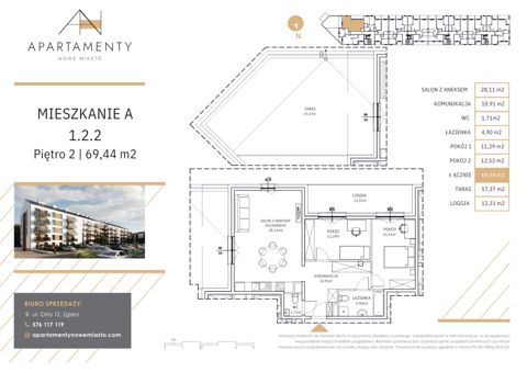 Plan 3 pok. 69m²
