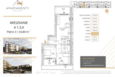 Plan 3 pok. 64m²
