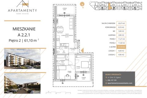 Plan 3 pok. 61m²