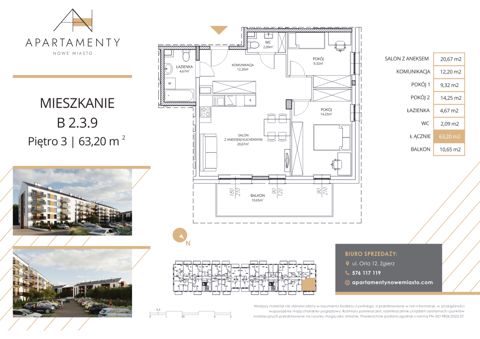 Plan 3 pok. 63m²