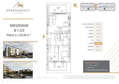 Plan 3 pok. 62m²