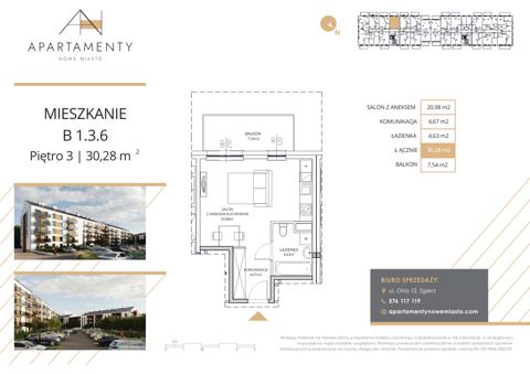 Plan 1 pok. 30m²