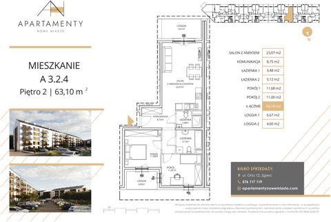 Plan 3 pok. 63m²