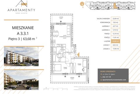 Plan 3 pok. 64m²