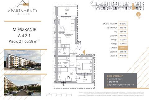 Plan 3 pok. 61m²