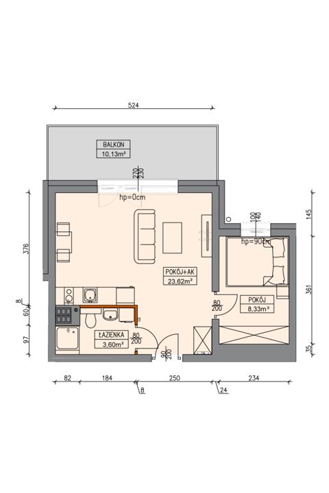 Plan 2 pok. 36m²