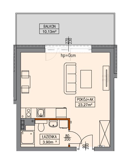 Plan 1 pok. 27m²