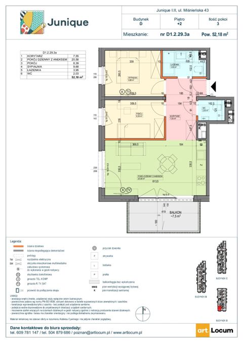 Plan 3 pok. 52m²