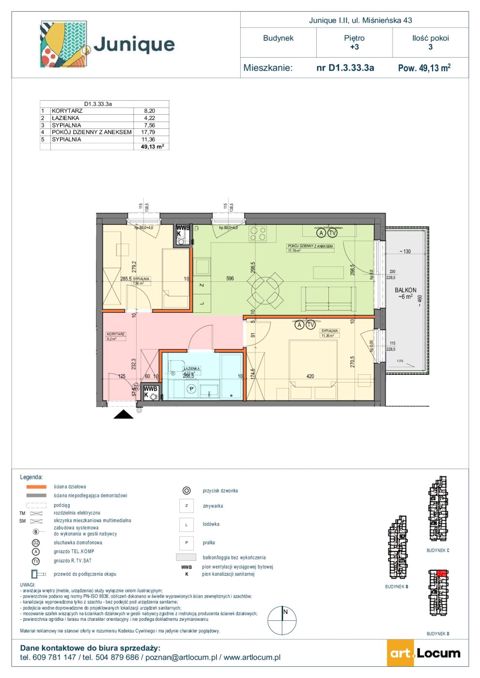 Plan 3 pok. 49m²