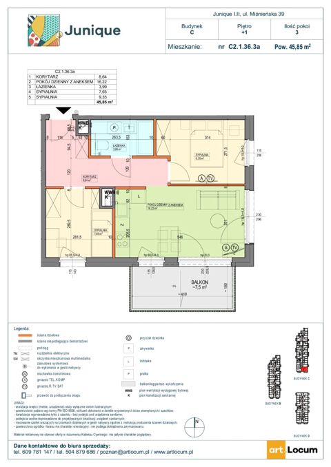 Plan 3 pok. 46m²