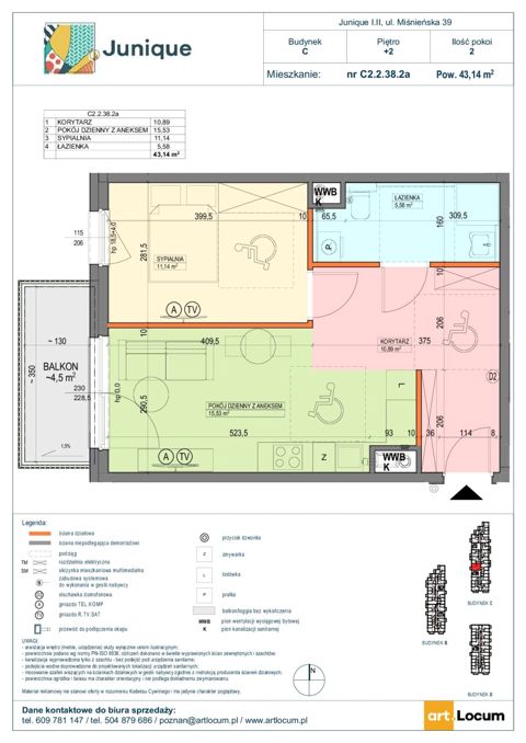 Plan 2 pok. 43m²