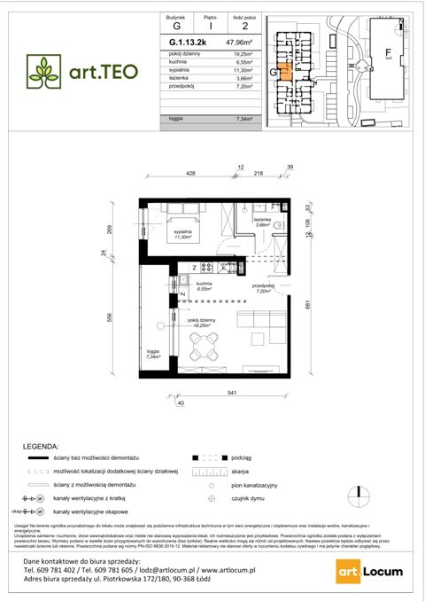 Plan 2 pok. 48m²