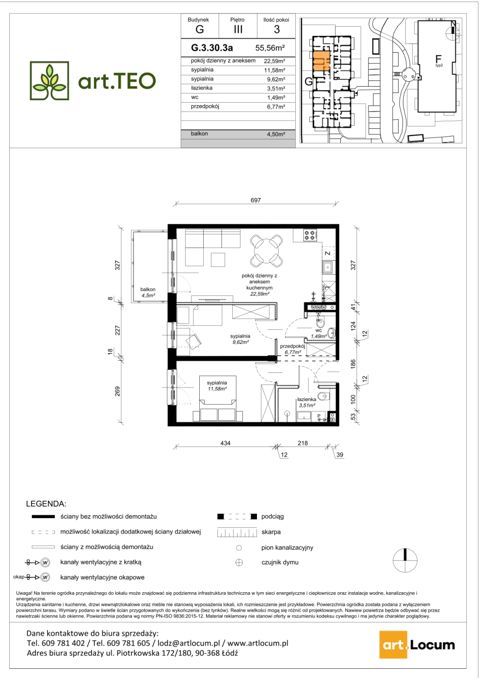 Plan 3 pok. 56m²