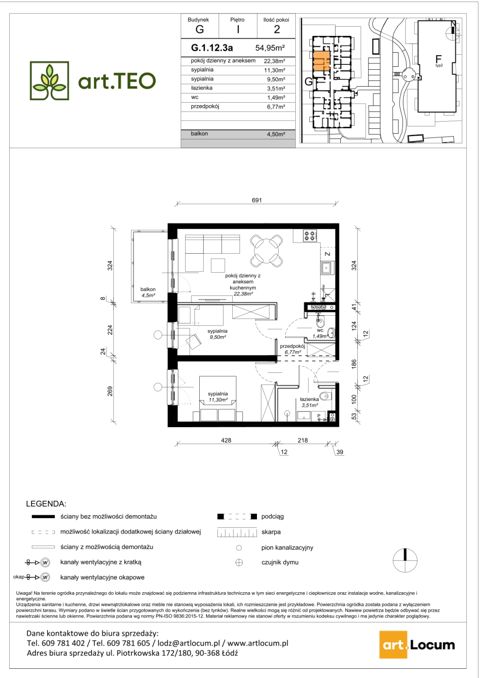 Plan 3 pok. 55m²