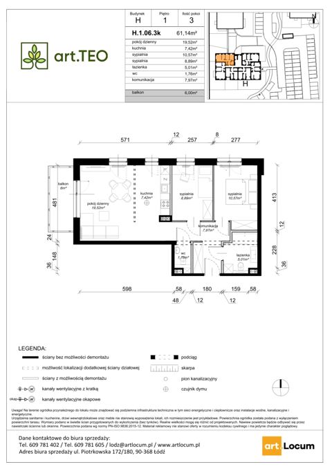 Plan 3 pok. 61m²