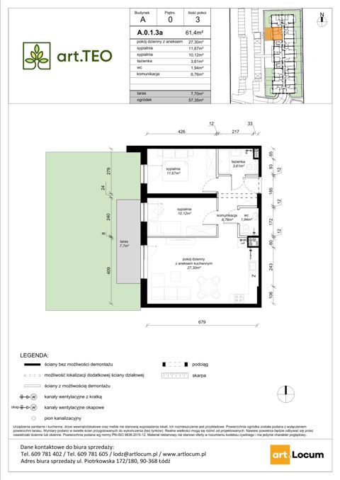 Plan 3 pok. 61m²