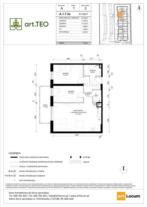 Plan 3 pok. 61m²