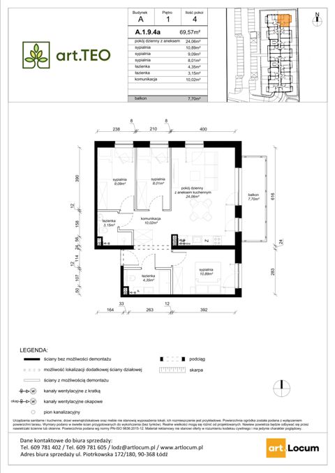 Plan 4 pok. 70m²