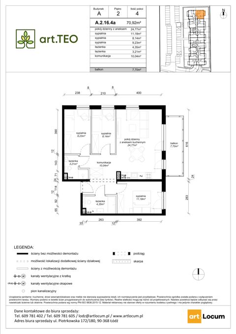 Plan 4 pok. 71m²