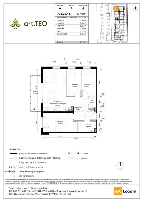Plan 4 pok. 67m²