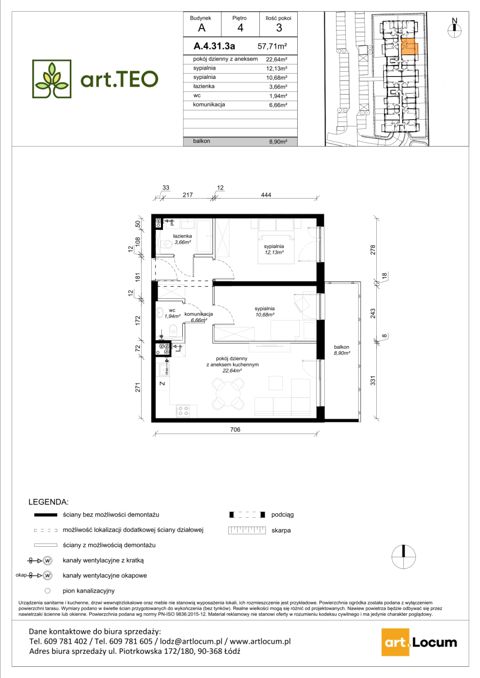 Plan 3 pok. 58m²