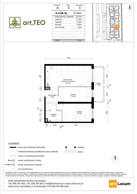 Plan 3 pok. 57m²