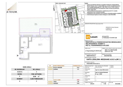 Plan 1 pok. 29m²