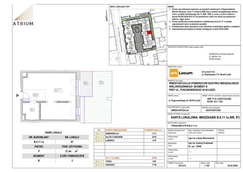 Plan 1 pok. 37m²