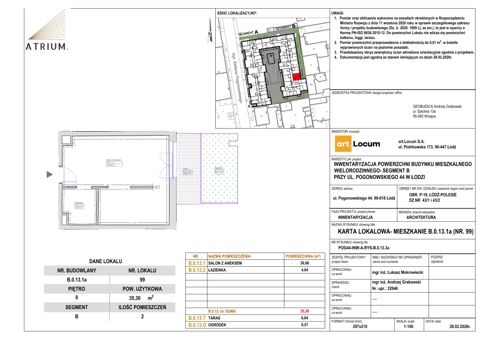 Plan 1 pok. 35m²