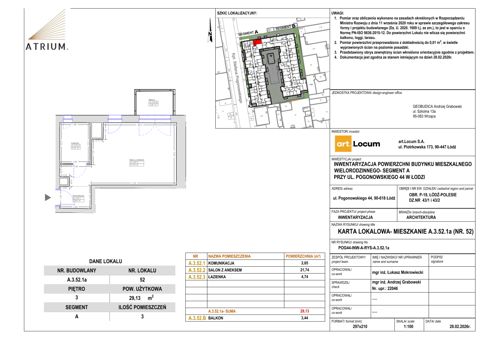 Plan 1 pok. 29m²