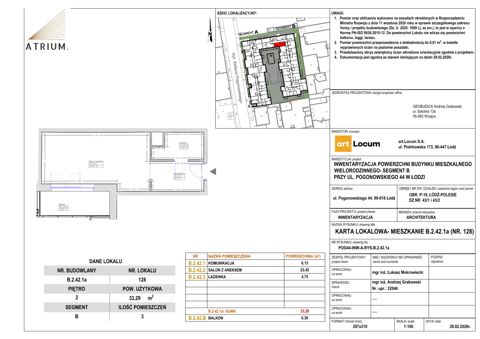 Plan 1 pok. 33m²